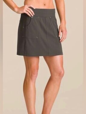 Athleta NorthPeak Excursion Skort Skirt with Shorts Size XL Brown